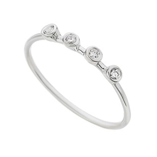 Four Diamonds Ring in 18K White Gold