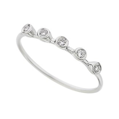 Five Diamonds Ring in 18K White Gold