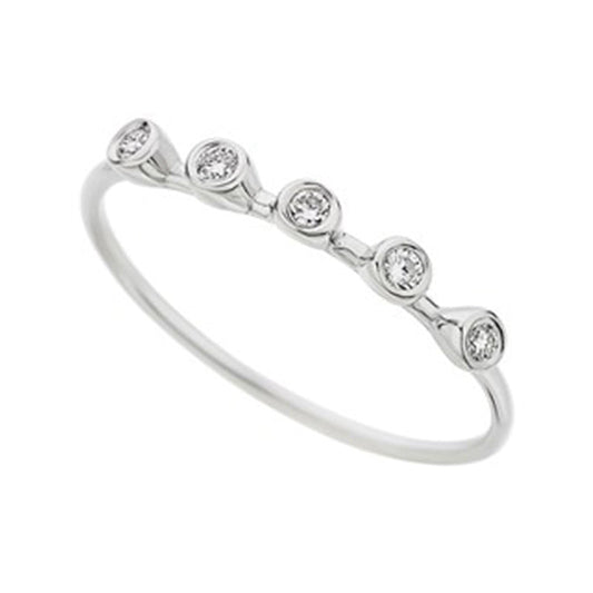 Five Diamonds Ring in 18K White Gold