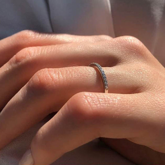 Half Eternity Diamond Ring (0.12ct) in White Gold