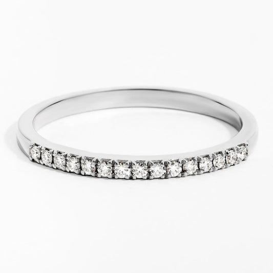 Half Eternity Diamond Ring (0.12ct) in White Gold