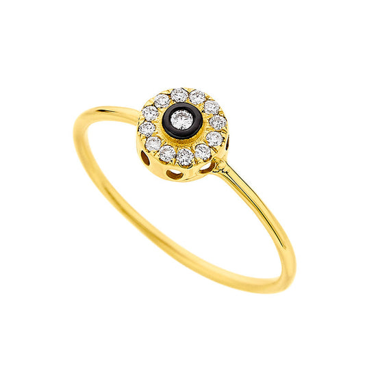 Diamond Rosette Solitaire Ring (0.10ct) in Yellow Gold