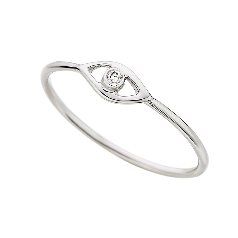 Eye Diamond Ring in White Gold