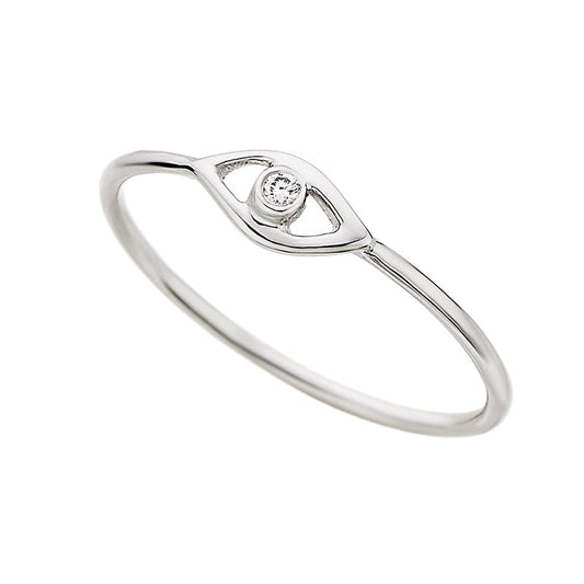 Eye Diamond Ring in White Gold