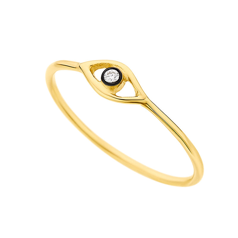 Eye Diamond Ring in Yellow Gold