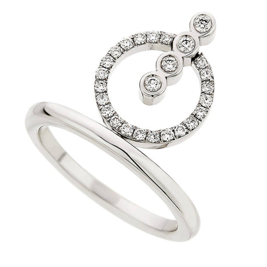 Queen's Crown Diamond Ring (0.24ct) in White Gold