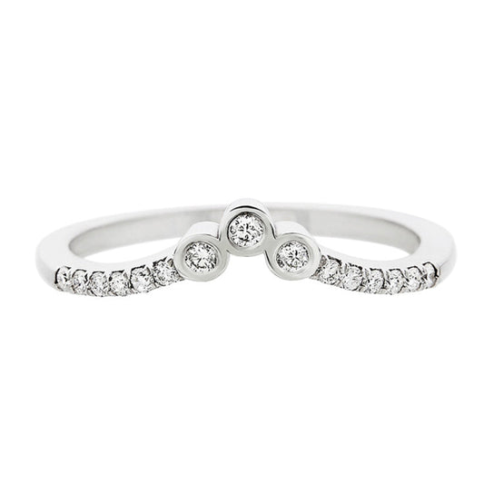 V Diamond Ring (0.15ct) in White Gold