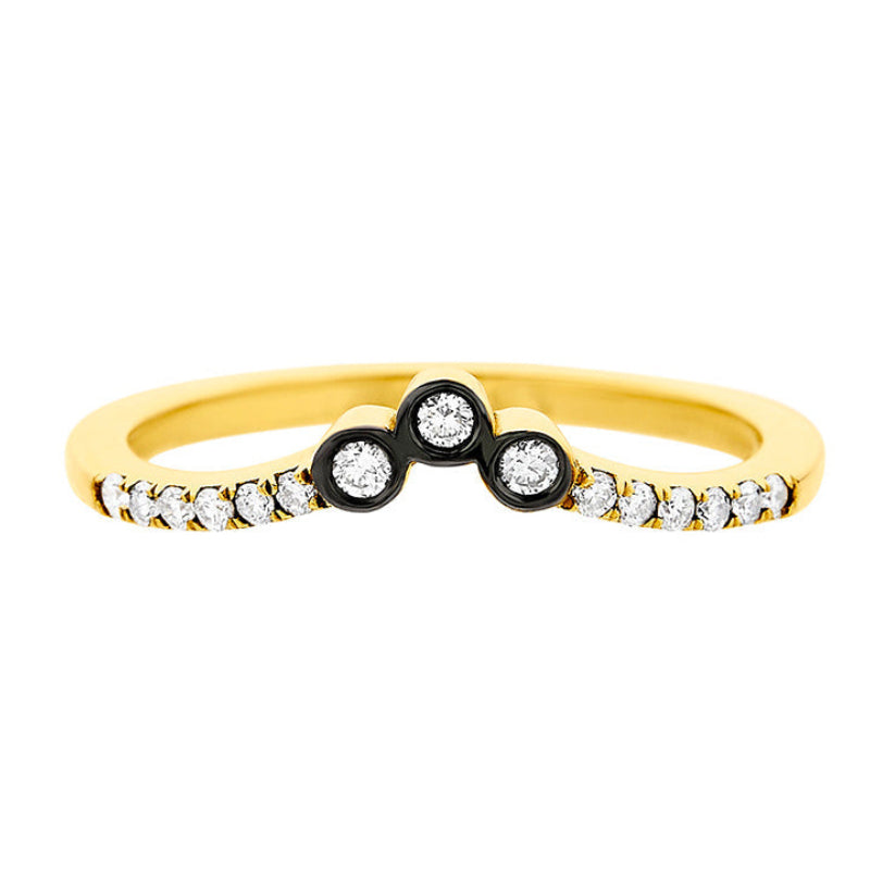 V Diamond Ring (0.15ct) in Yellow Gold