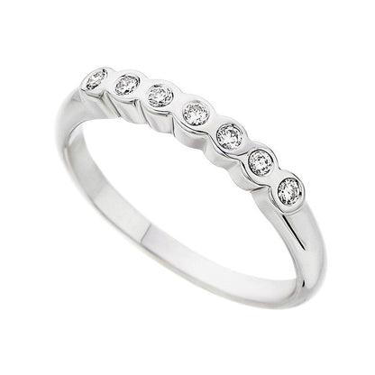 Half Eternity Diamond Ring (0.11ct) in White Gold