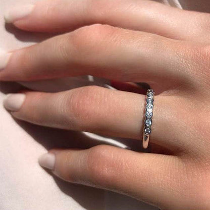 Half Eternity Diamond Ring (0.11ct) in White Gold