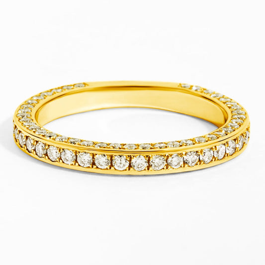 Three-Row Diamond Eternity Ring (1.04ct) in Yellow Gold