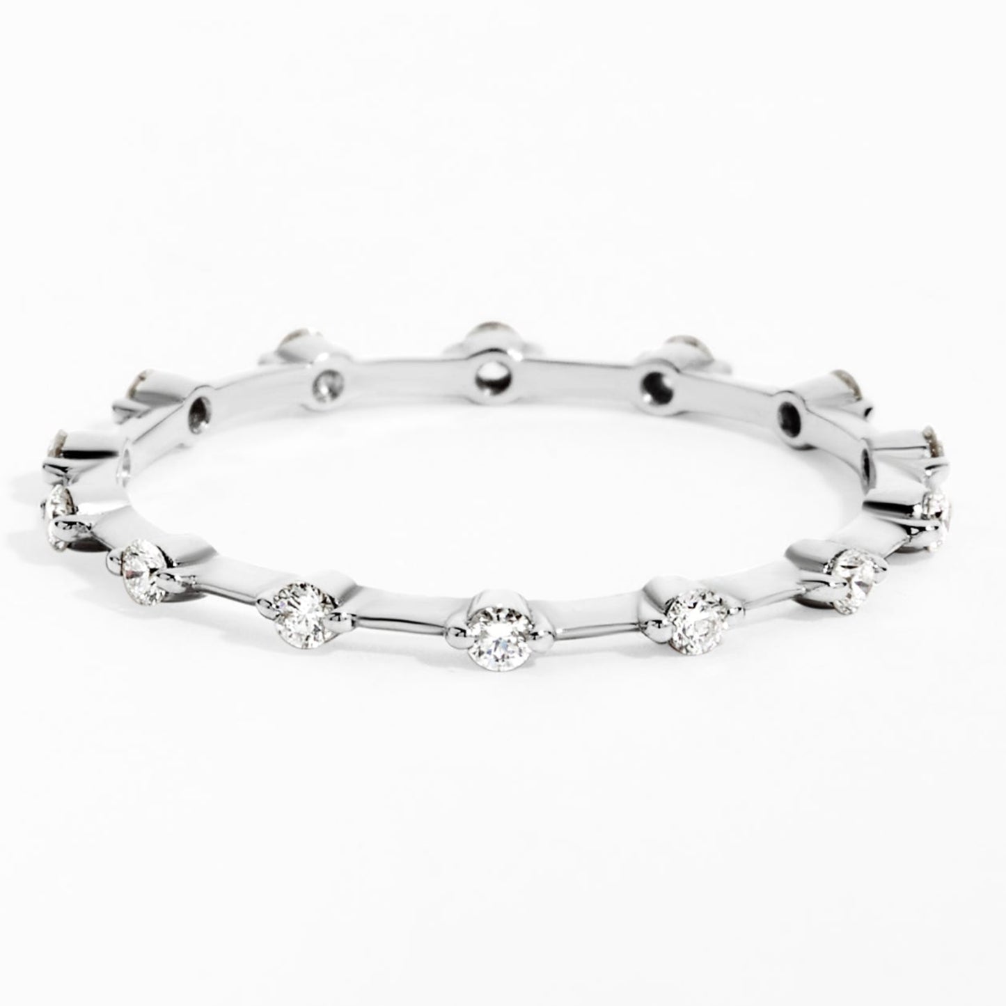 Floating Diamond Band Ring (0.23ct) in White Gold