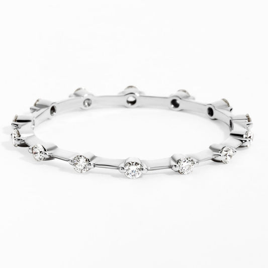 Floating Diamond Band Ring (0.23ct) in White Gold