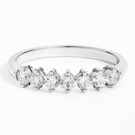 Seven Diamond Half-Eternity Ring (0.56ct) in White Gold