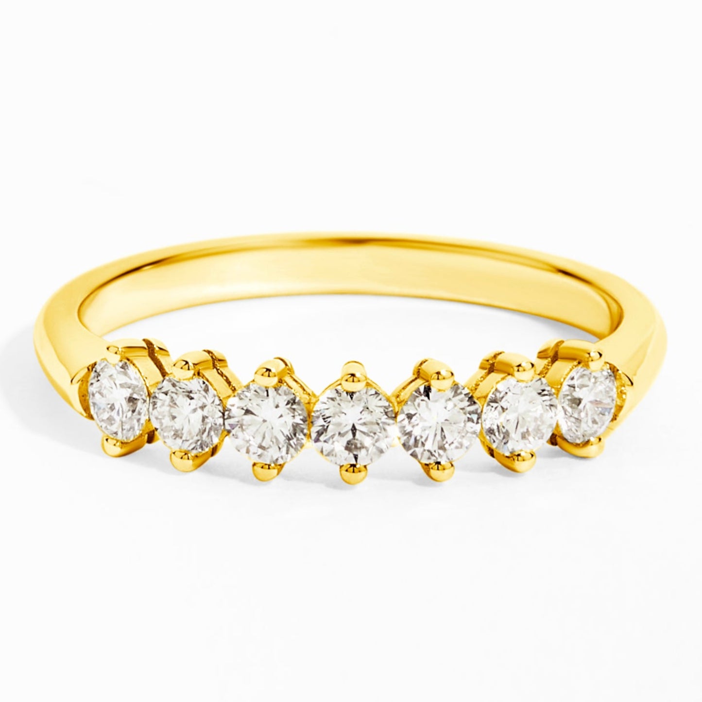 Seven Diamond Half-Eternity Ring (0.56ct) in Yellow Gold