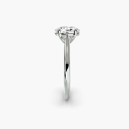 Solitaire ring 1 Oval in White Gold