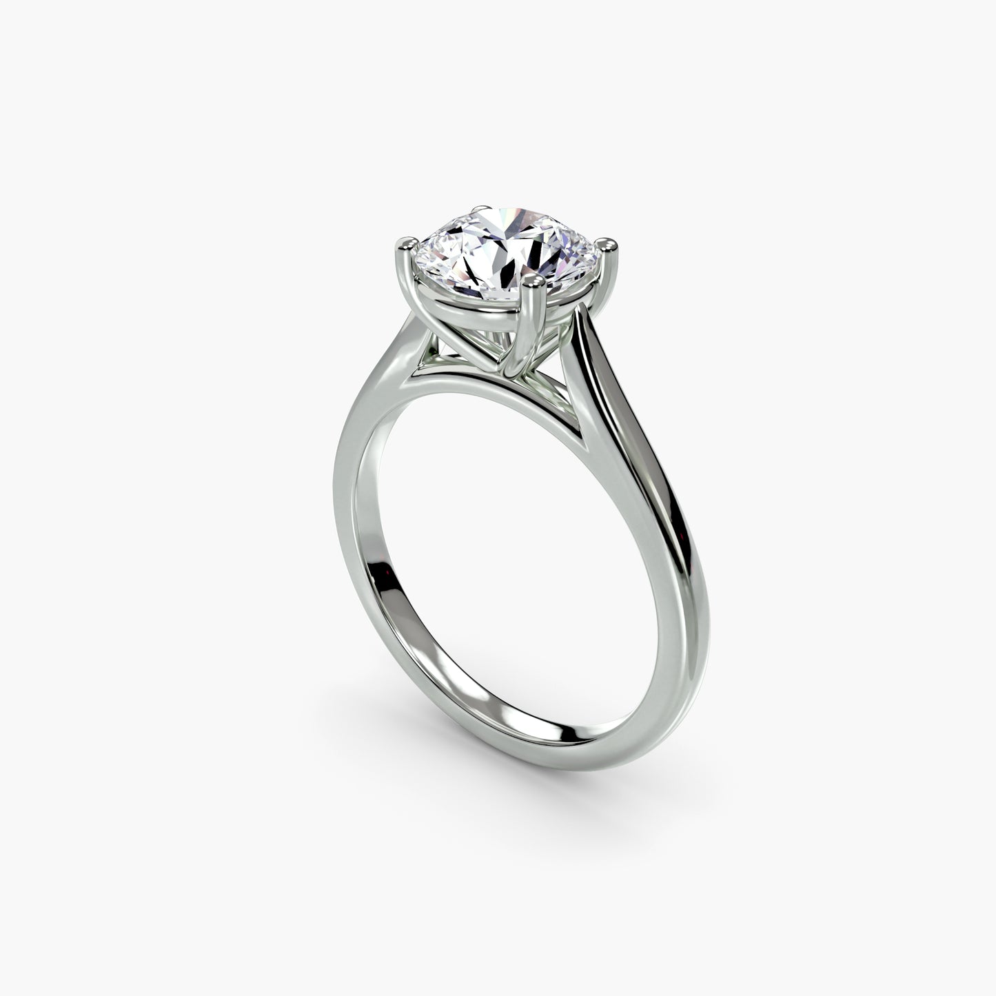 Solitaire ring 1 Round in White Gold