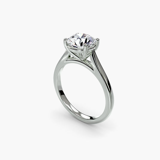 Solitaire ring 1 Round in White Gold