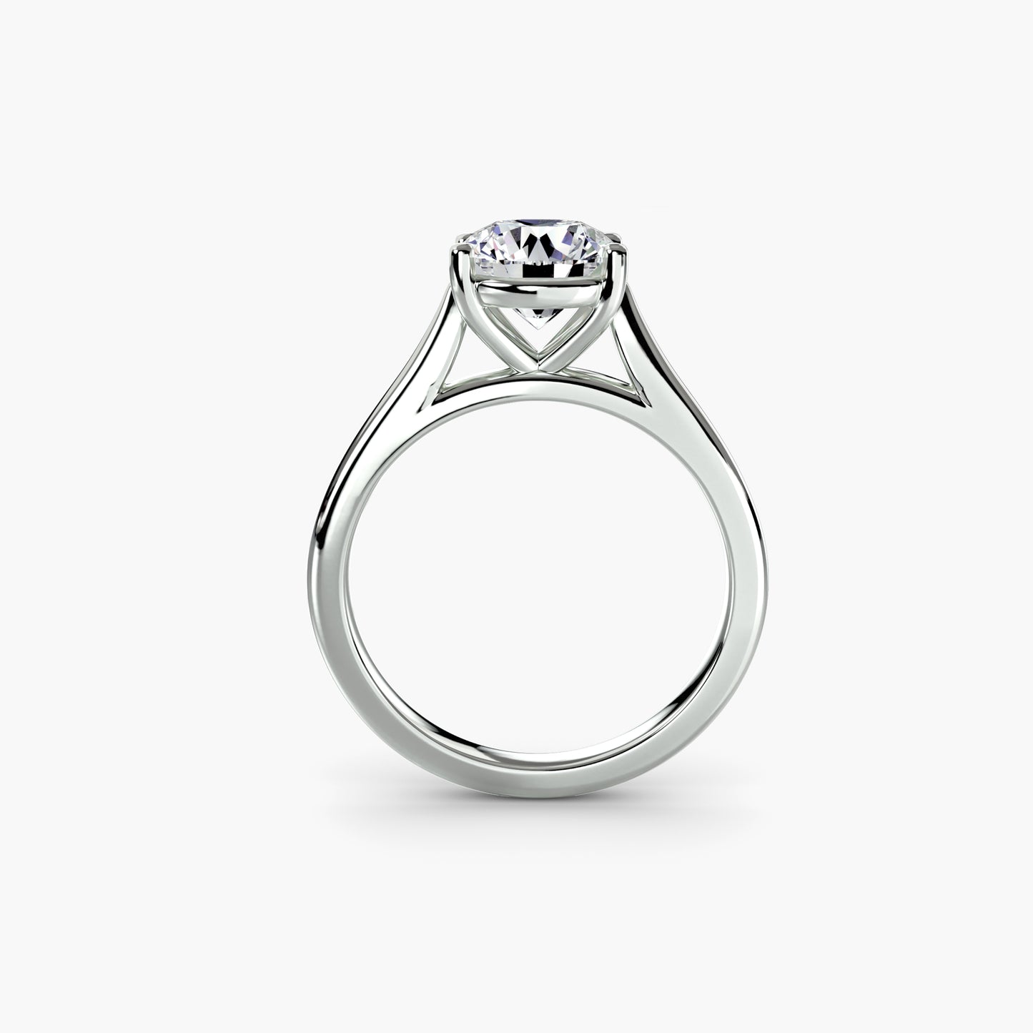 Solitaire ring 1 Round in White Gold
