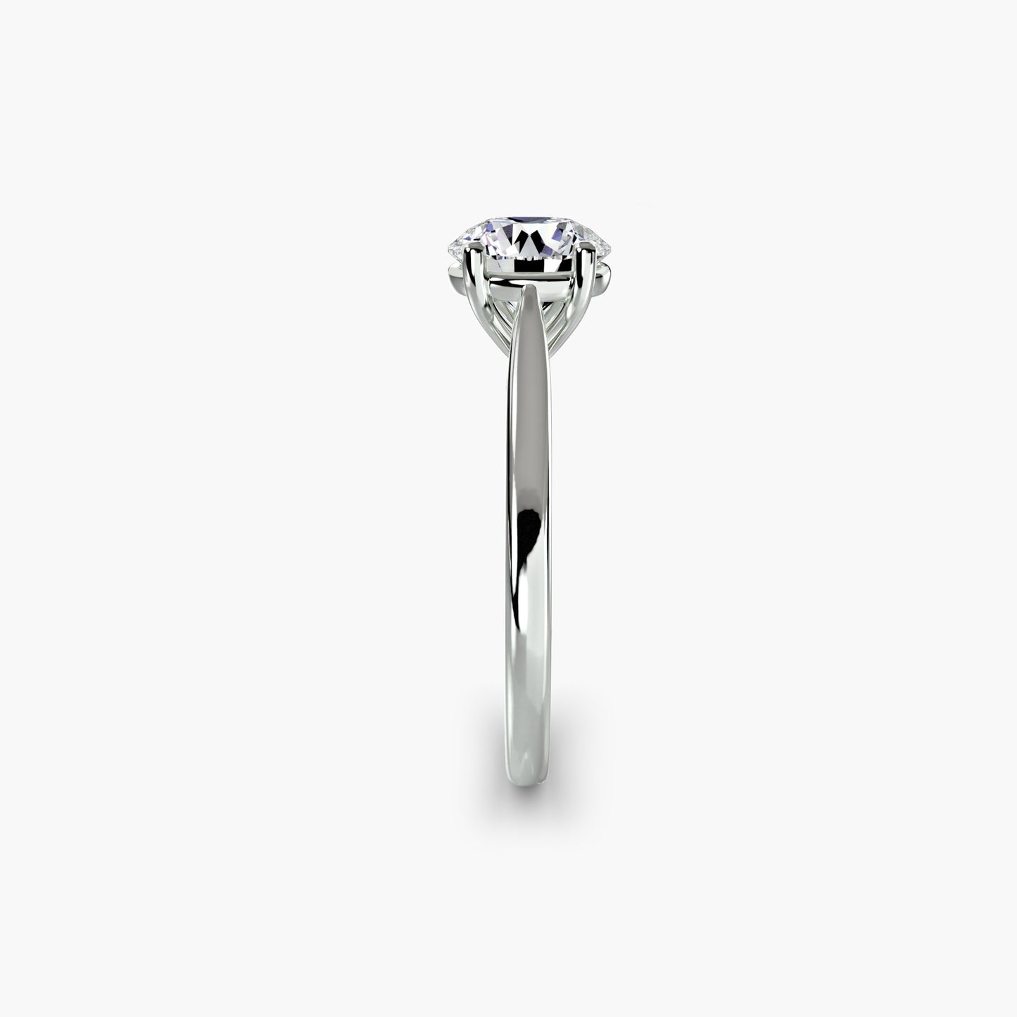 Solitaire ring 1 Round in White Gold