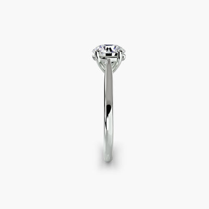 Solitaire ring 1 Round in White Gold