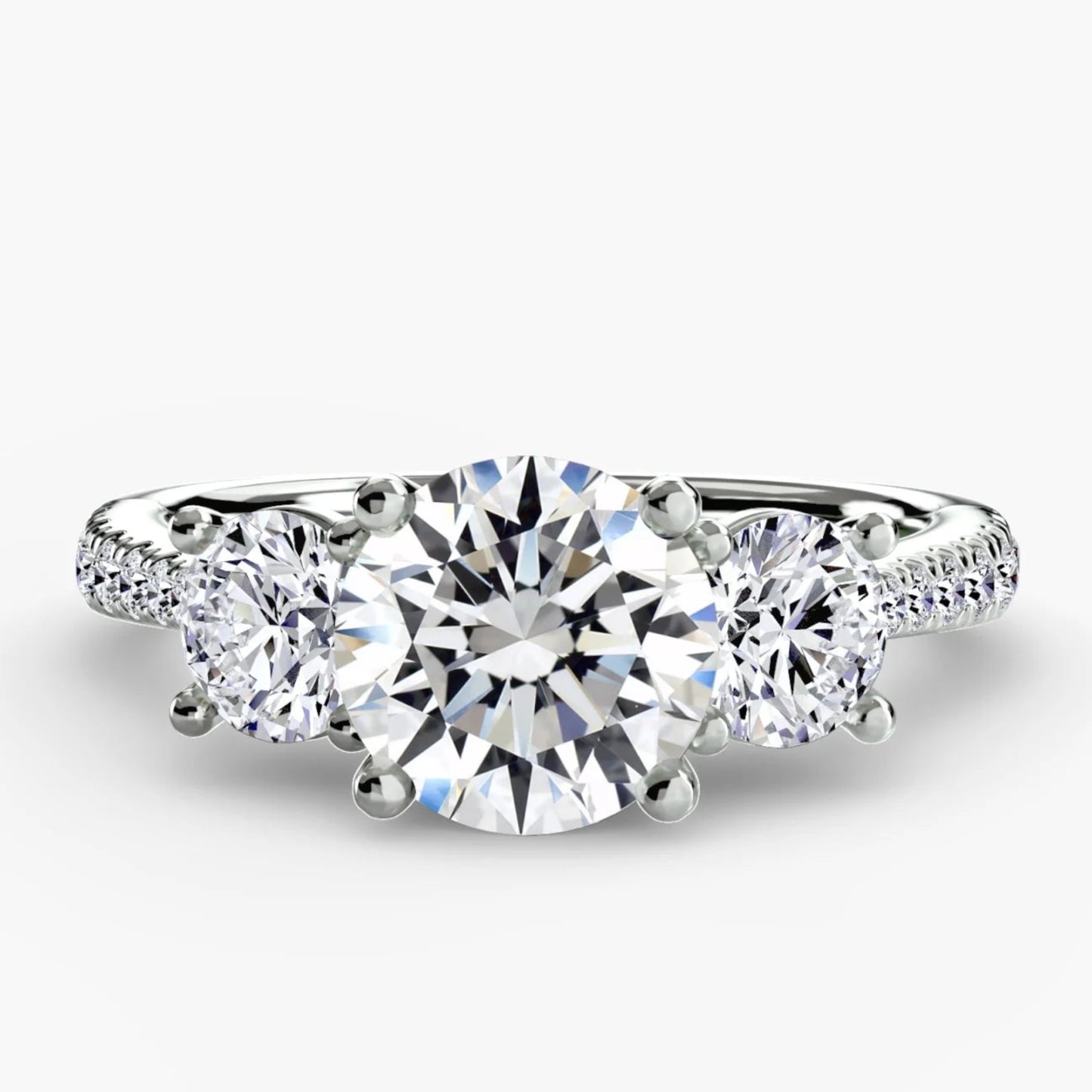 Diamond ring on a white background