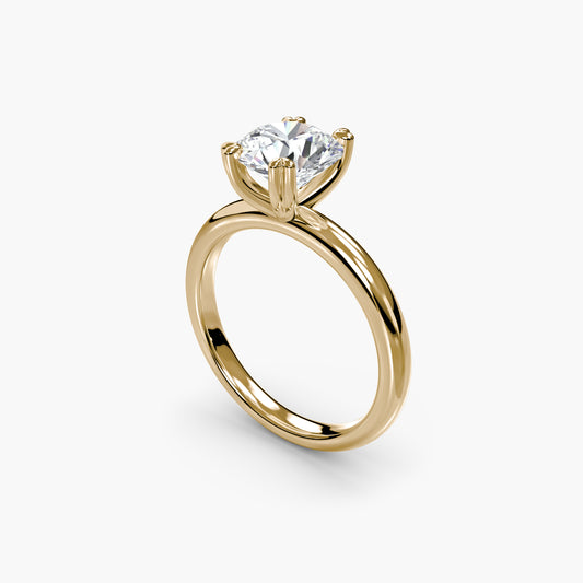 Solitaire ring 2 Round in Yellow Gold