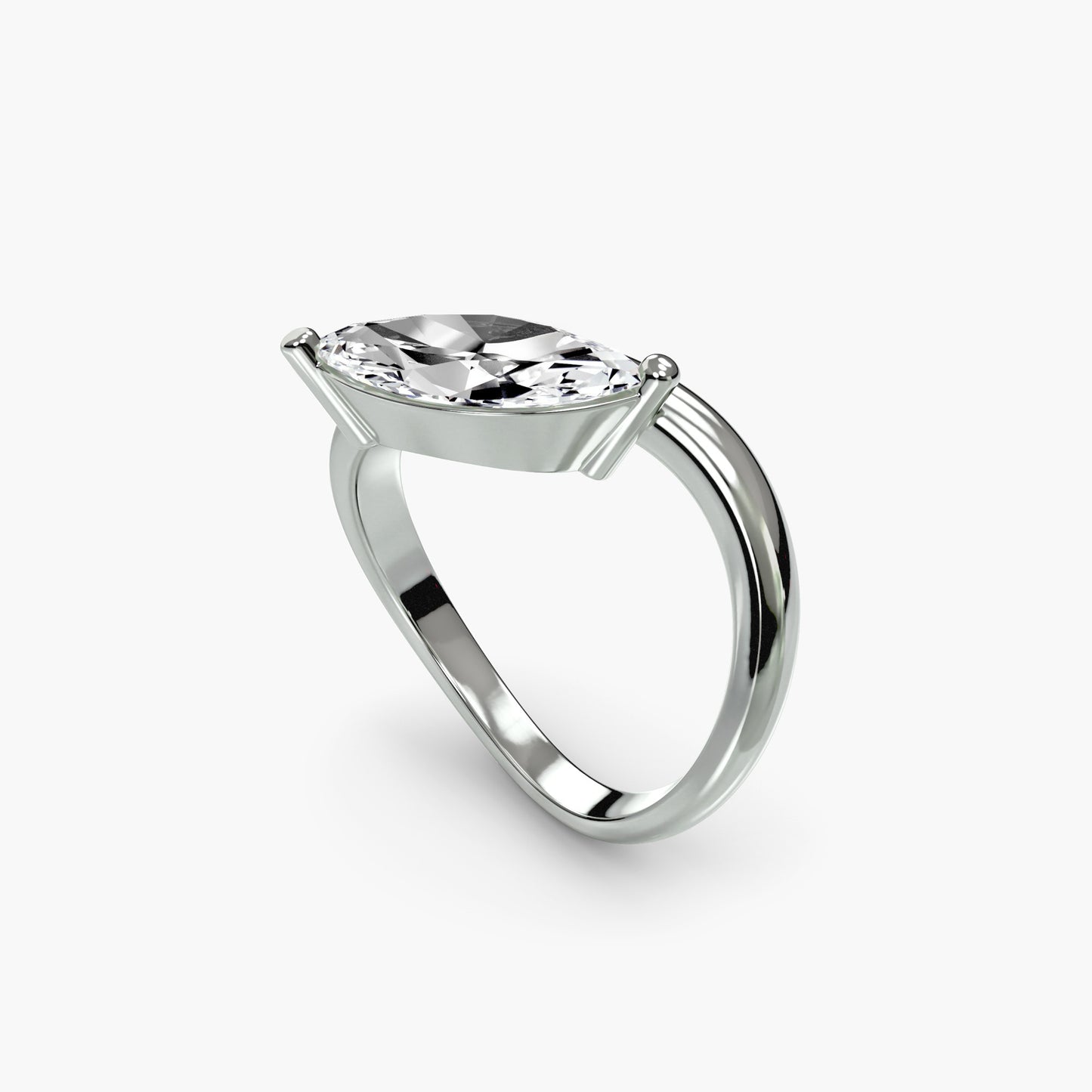 The Wave Ring in White Gold