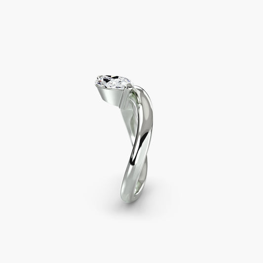 The Wave Ring in White Gold