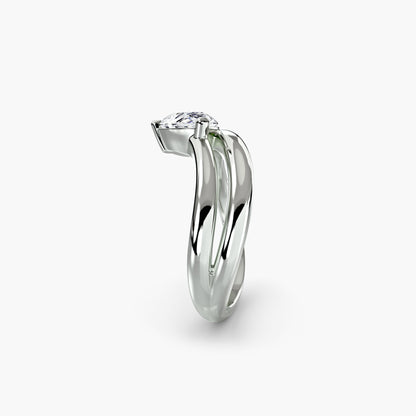 The Wave Ring 2 in White Gold