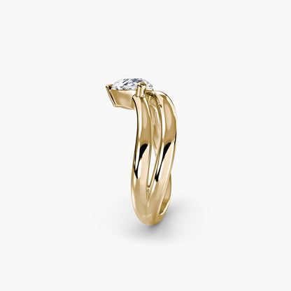 The Wave Ring 2 in Yellow Gold