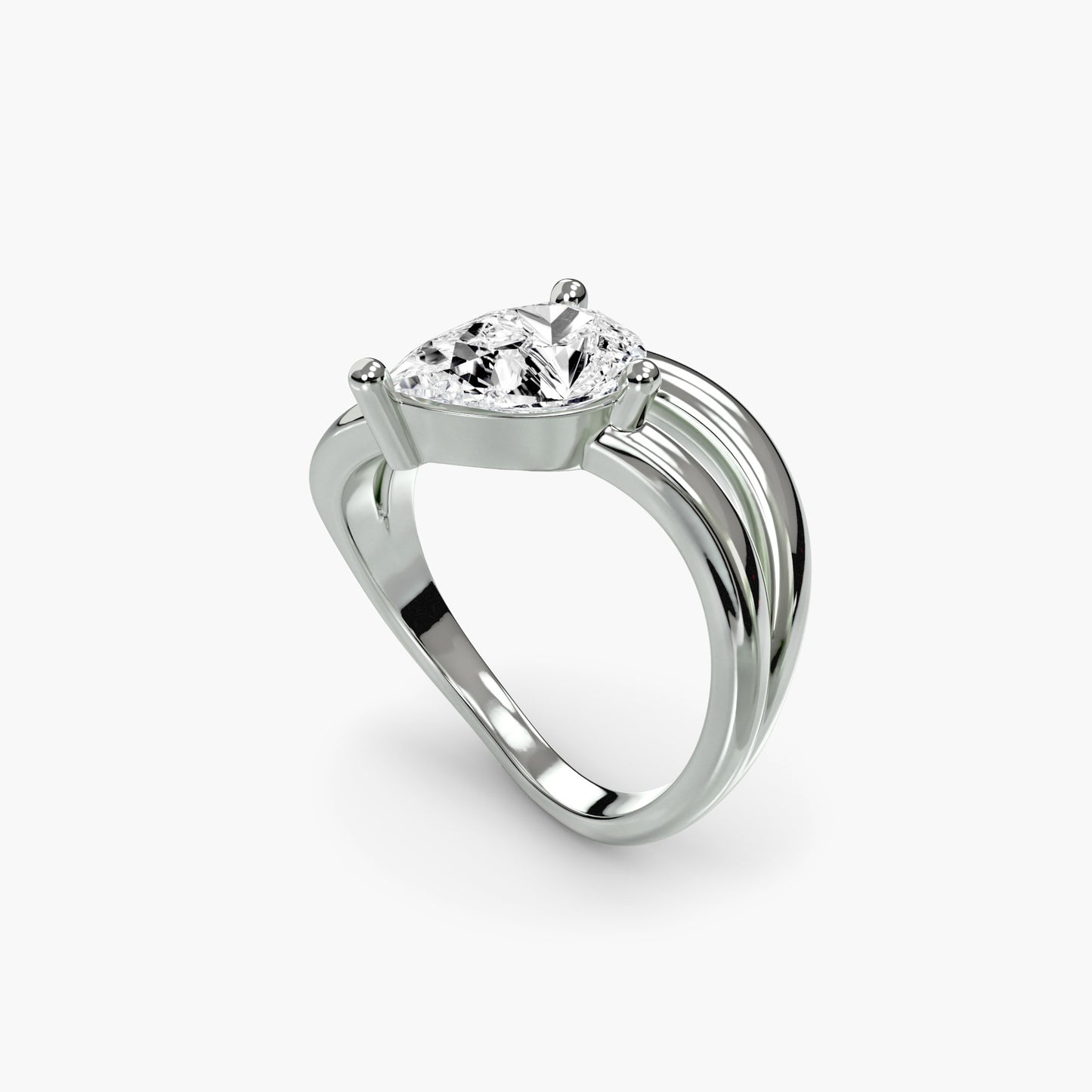 The Wave Ring 3 in White Gold