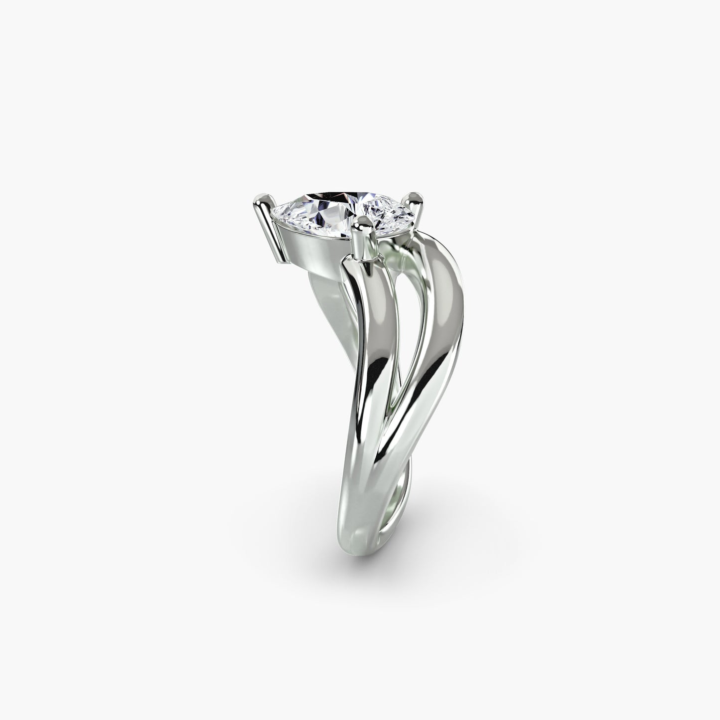 The Wave Ring 3 in White Gold