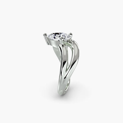 The Wave Ring 3 in White Gold