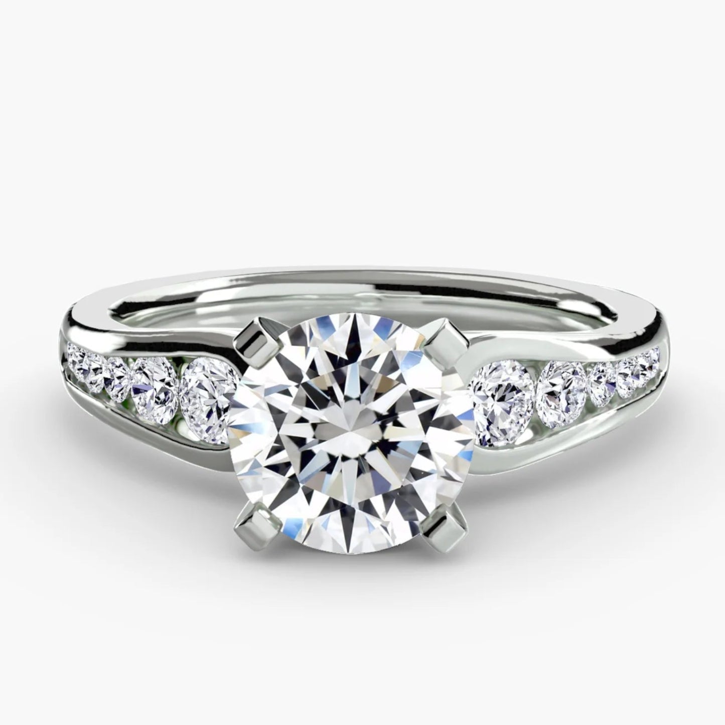 Diamond ring with a white background