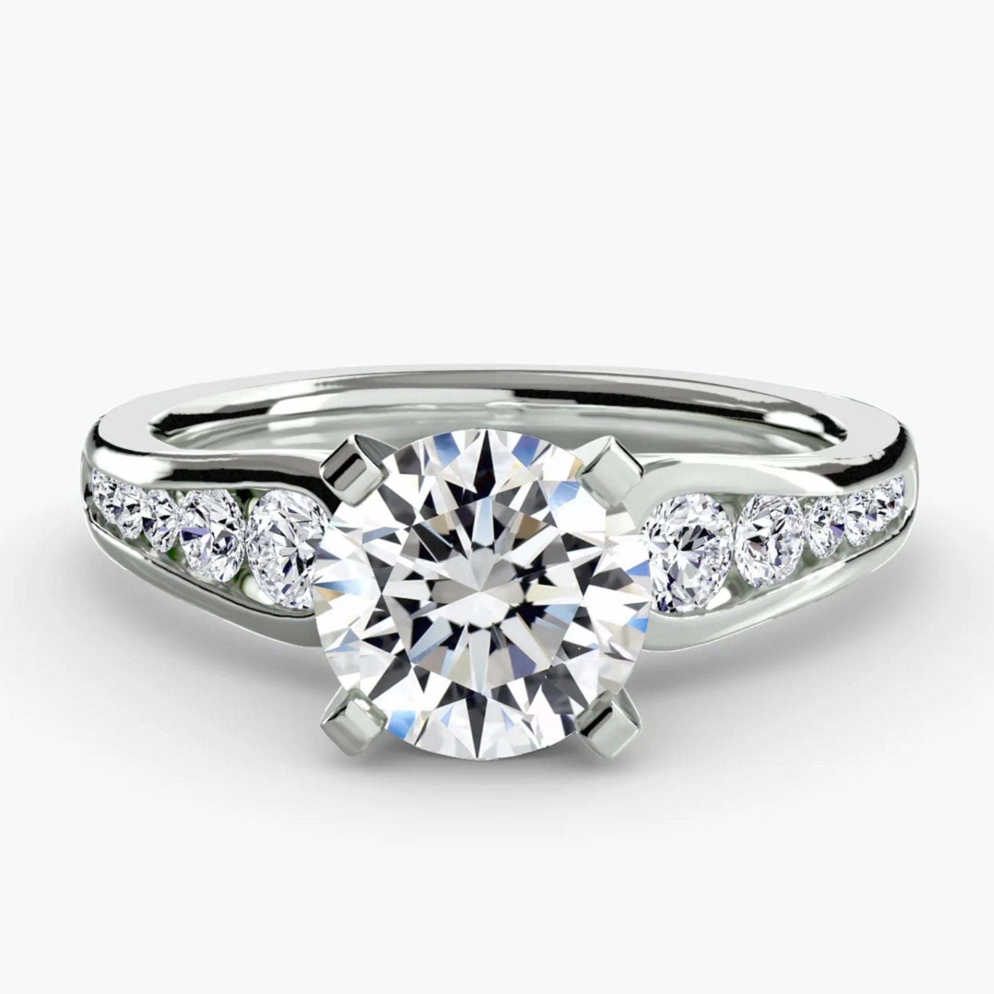 Diamond ring with a white background
