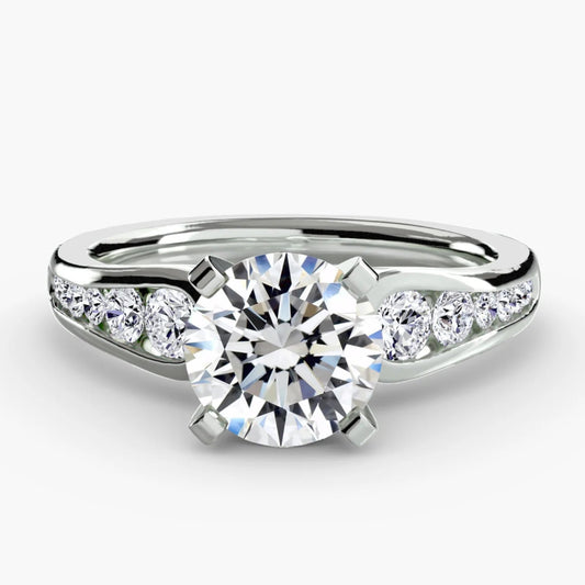 Diamond ring with a white background