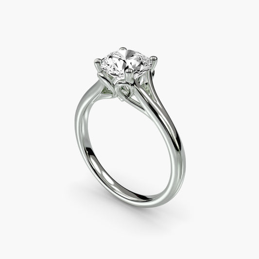 Solitaire ring 4 in White Gold