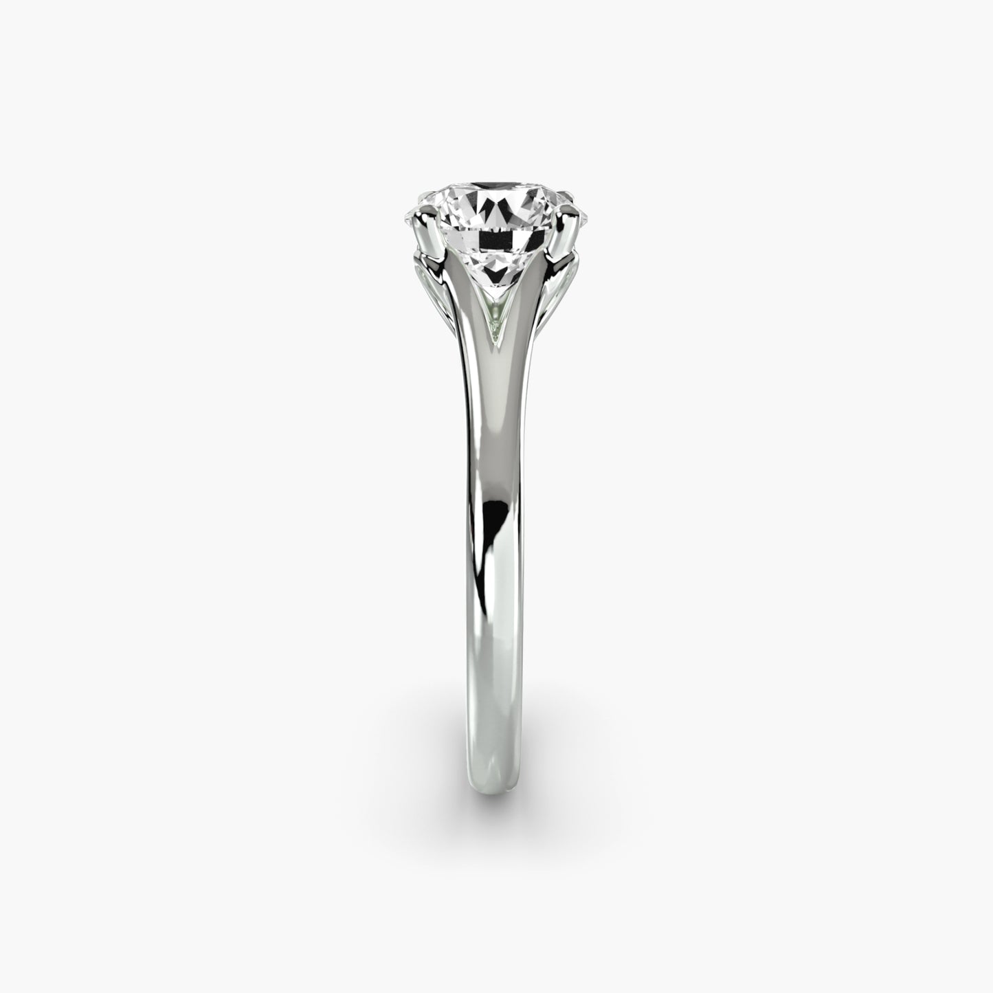 Solitaire ring 4 in White Gold