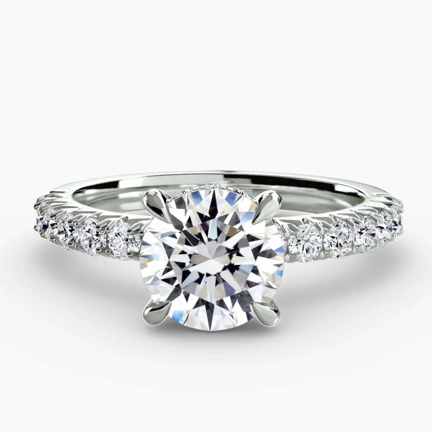 Diamond ring with a white background