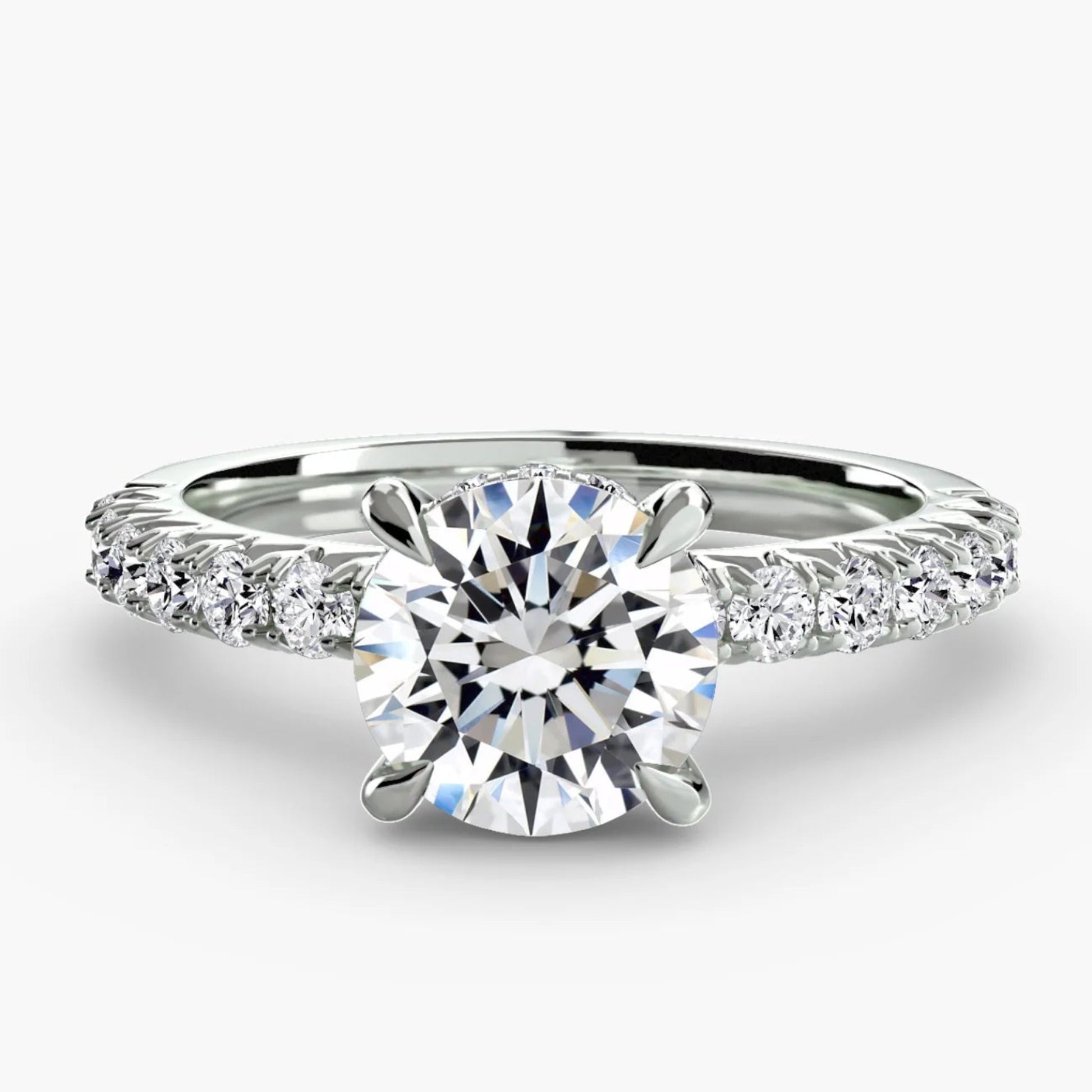 Diamond ring with a white background
