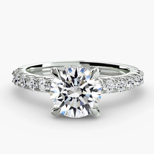 Diamond ring with a white background