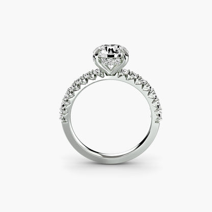 Solitaire with Pavé 6 in White Gold