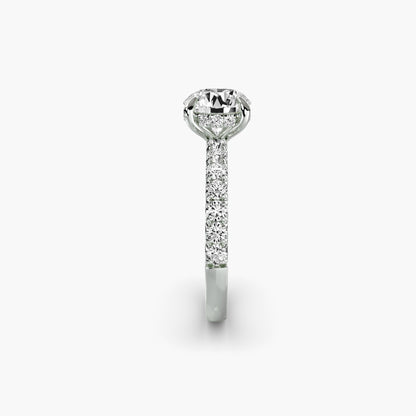 Solitaire with Pavé 6 in White Gold