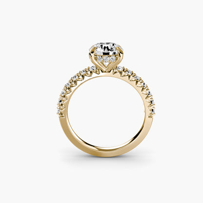 Solitaire with Pavé 6 in Yellow Gold