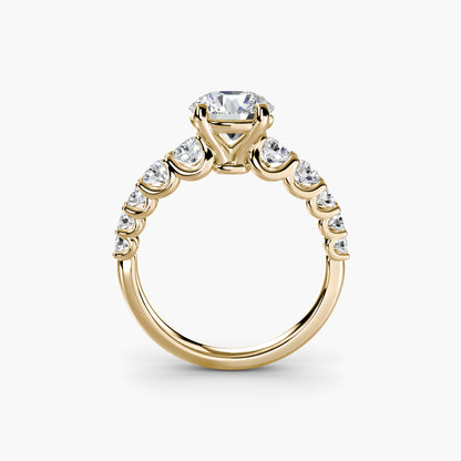 The Graduated Accent Ring Round in Yellow Gold