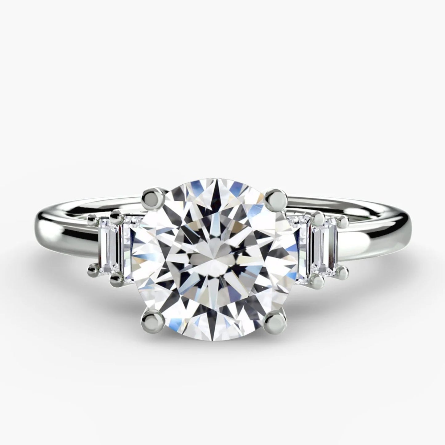 Diamond ring with a white background
