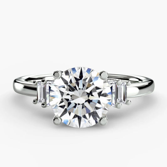 Diamond ring with a white background