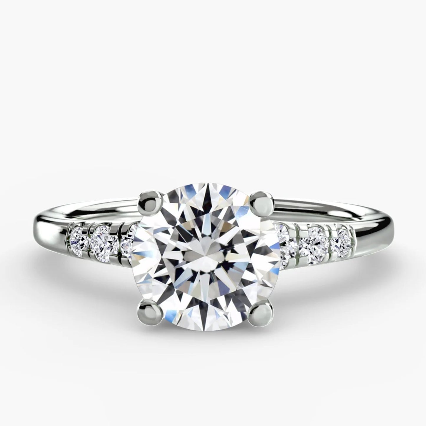 Diamond ring on a white background