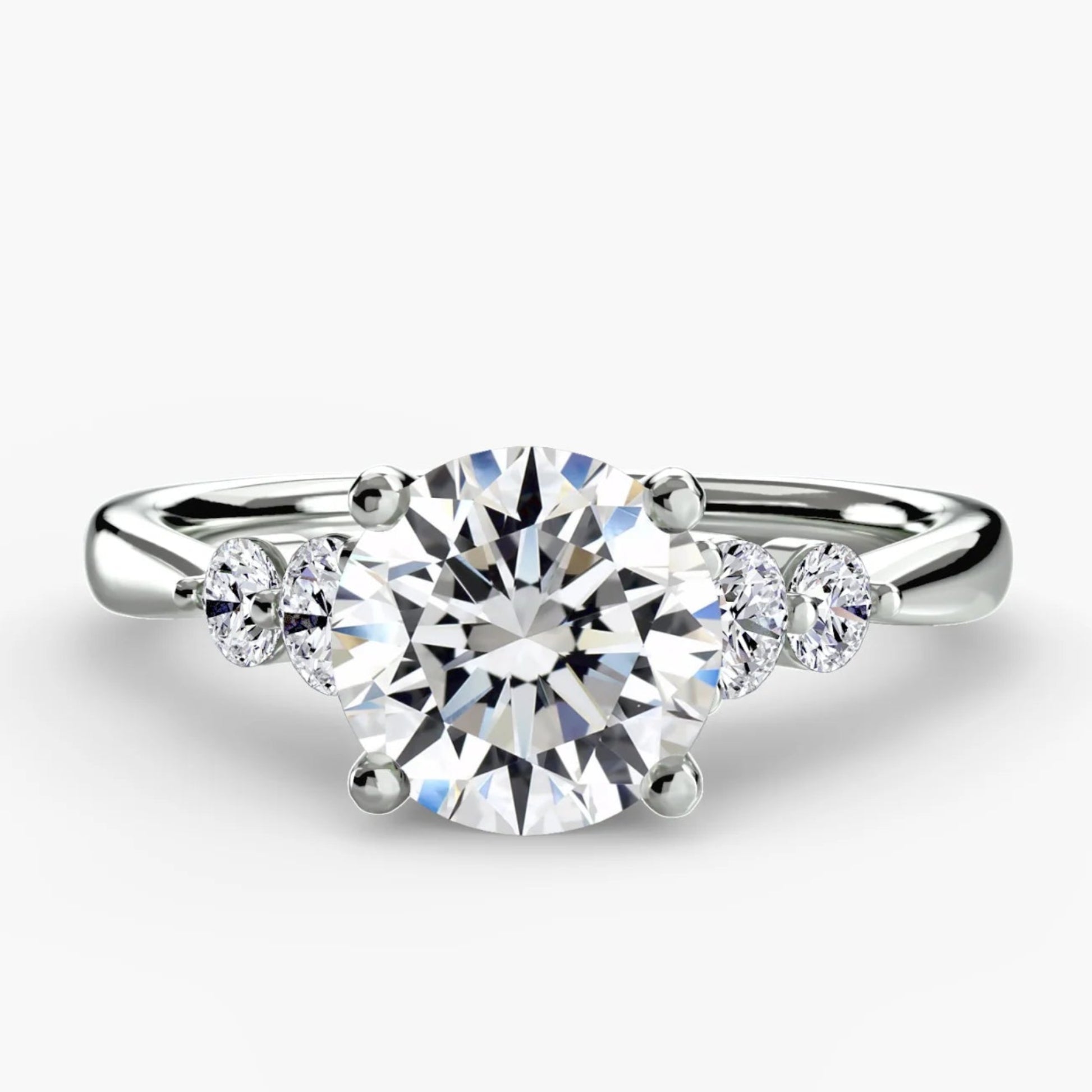 Diamond ring on a white background